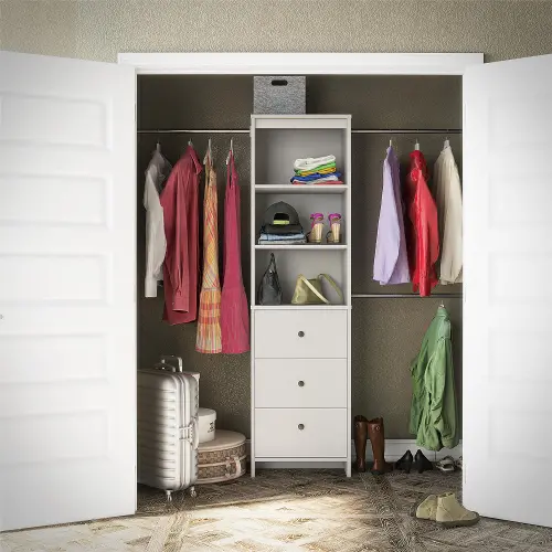 White Reach In Closet Drawers