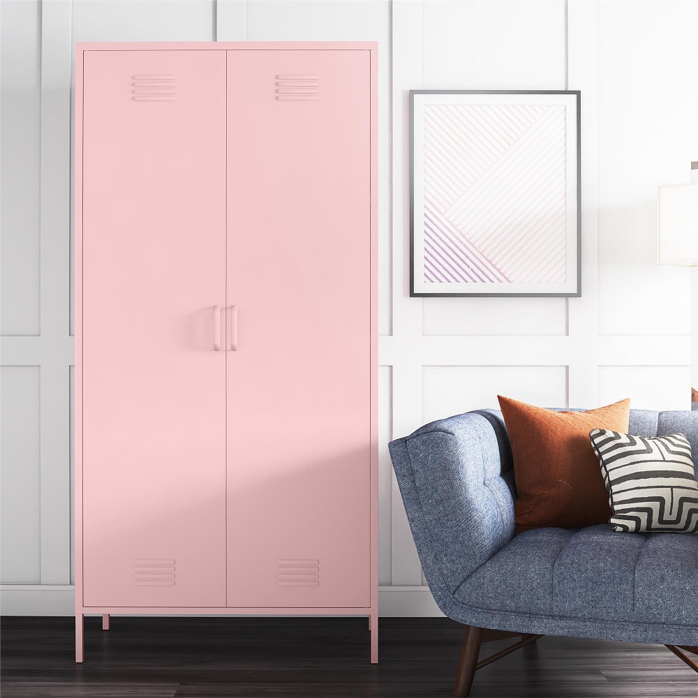 Cache Pink Tall 2 Door Metal Locker Cabinet