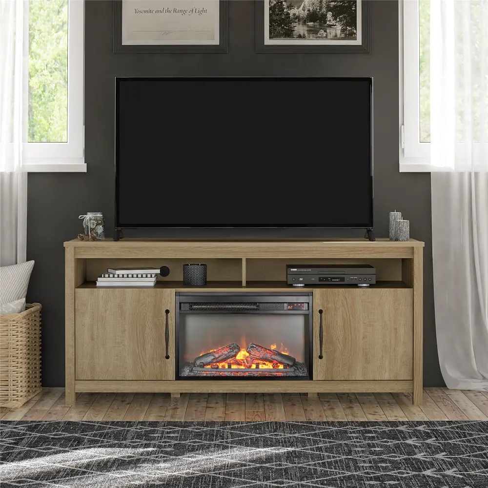 Augusta Brown 65  Fireplace TV Stand-1