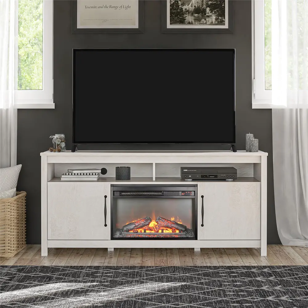 Augusta Ivory 65  Fireplace TV Stand-1