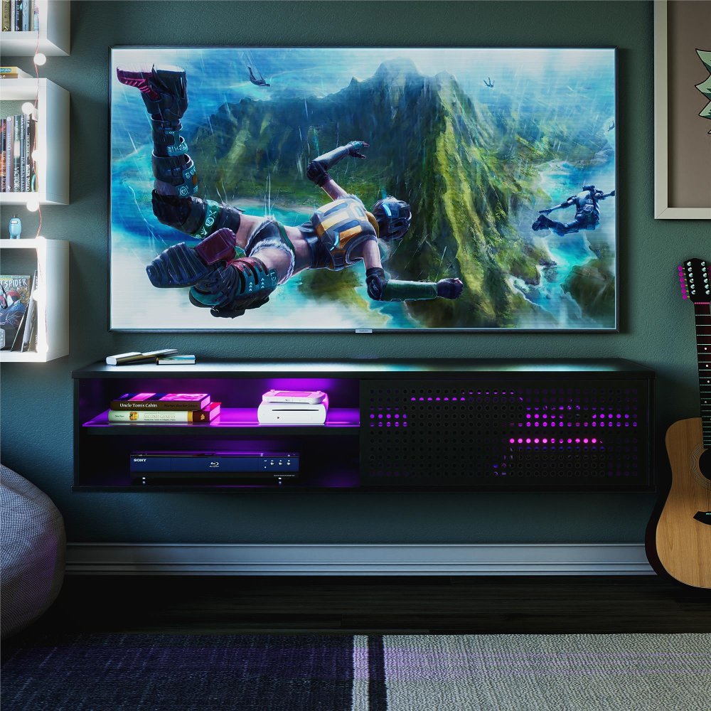 Glitch Black 60 Floating TV Stand