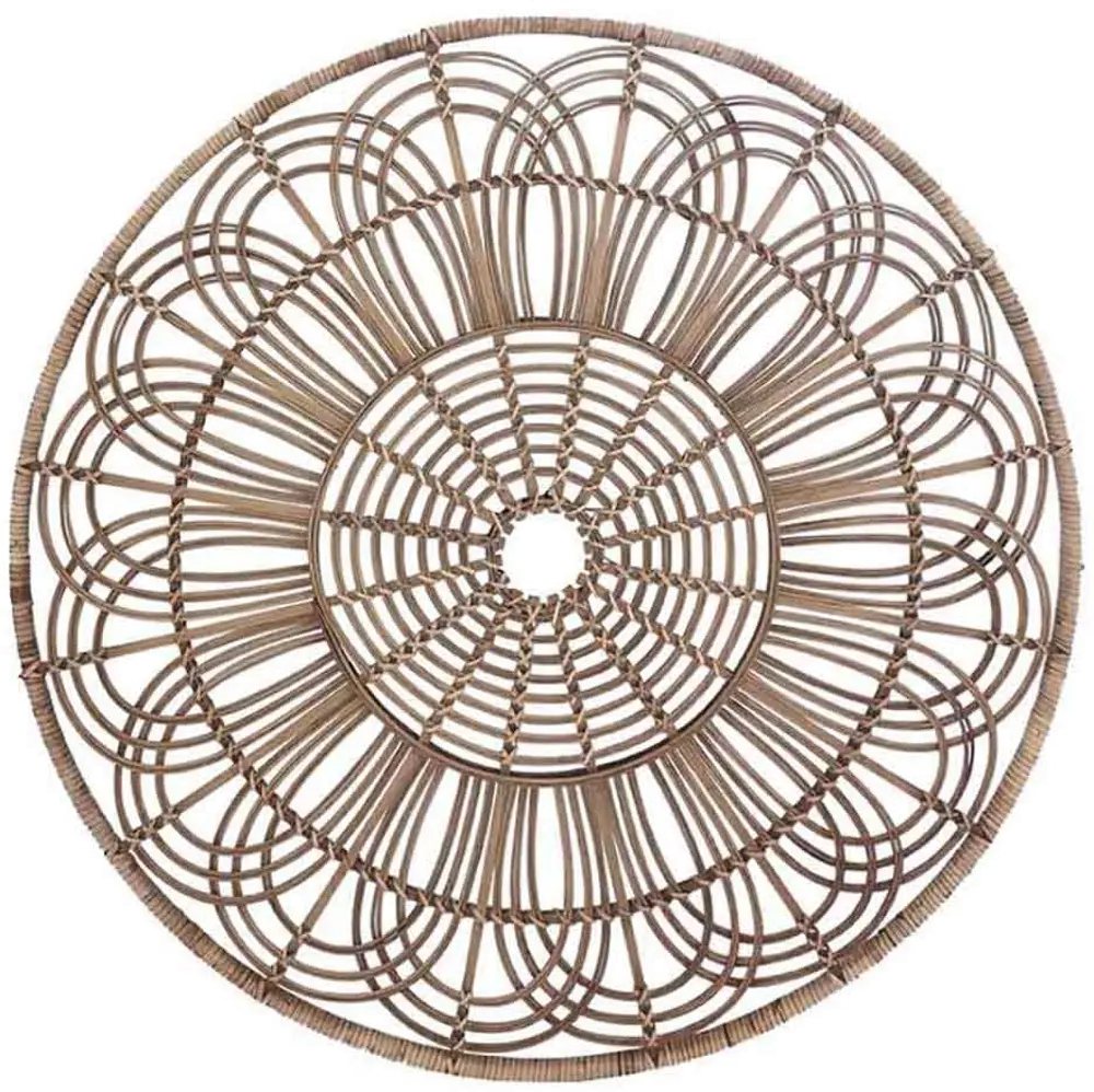 36 Inch Round Brown Wicker Wall Accessory-1