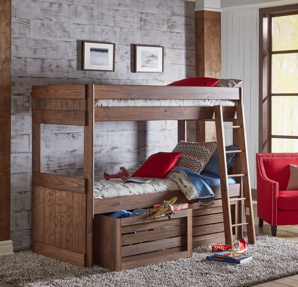 Summit Brown Twin-over-Twin Bunk Bed-1