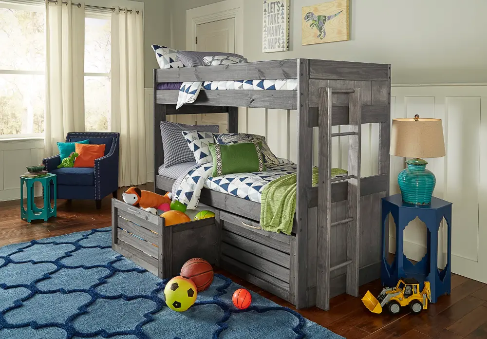 Summit Gray Twin-over-Twin Bunk Bed-1