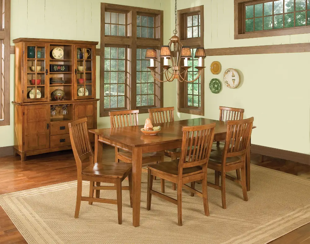 5180-319 Arts and Crafts Brown Dining Table-1