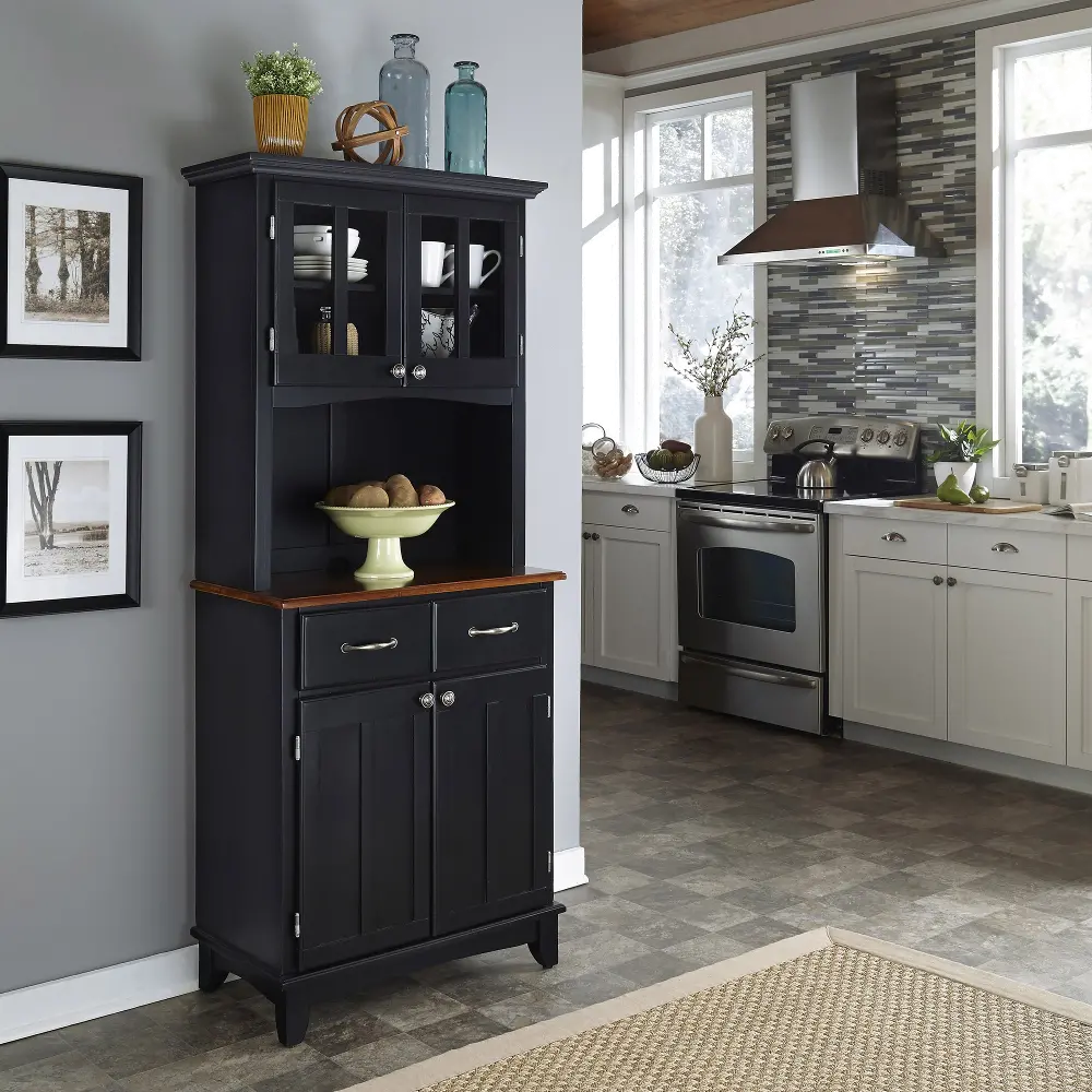 5001-0042-42 Homestyles Black Buffet with Hutch-1