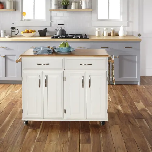 White Wood Top Kitchen Cart - Liberty | RC Willey