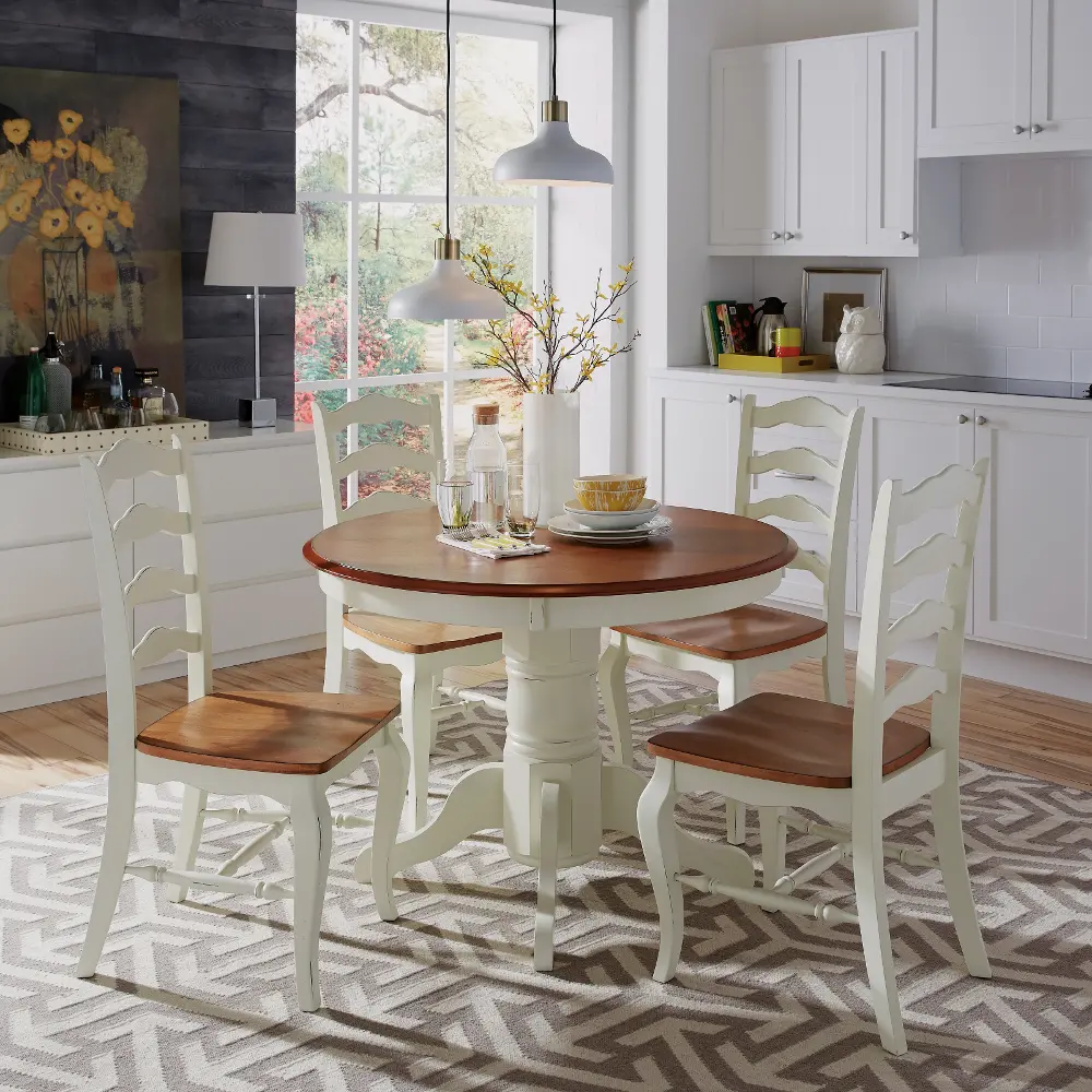 5518-30 French Countryside Off-White Dining Table by Homestyles-1