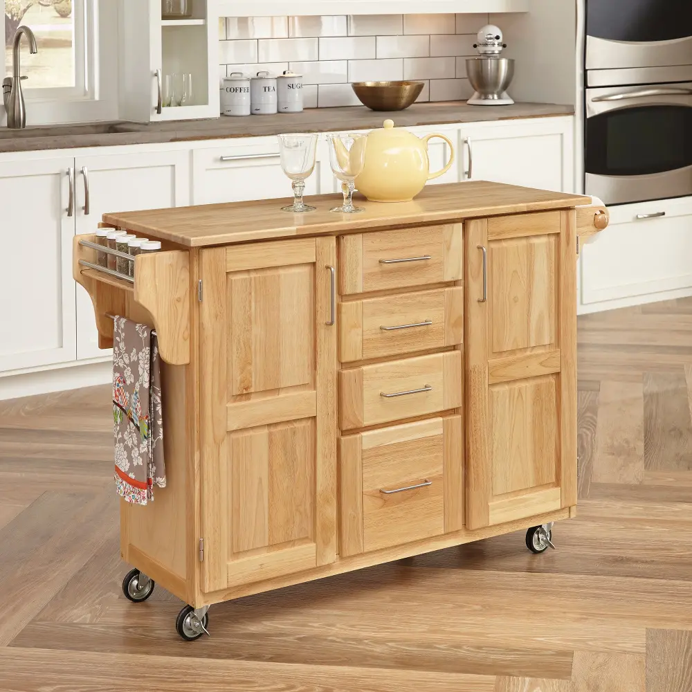 5089-95 General Natural Kitchen Island with Drawers-1