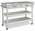 General Line Open White Kitchen Cart