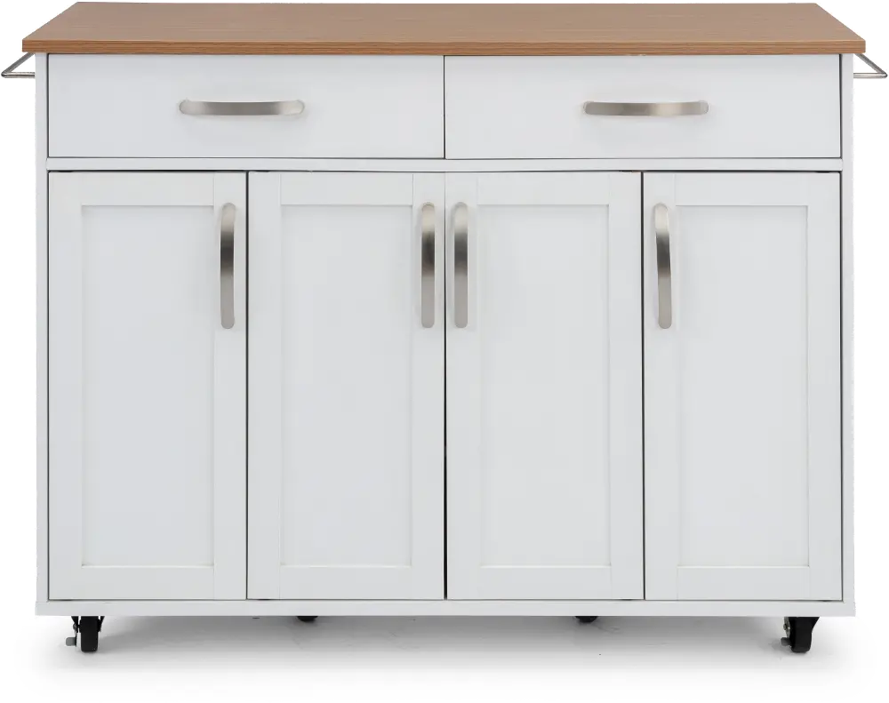 4410-95 Ella White Kitchen Cart-1