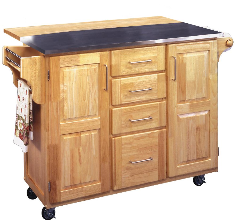 General Natural Kitchen Island with Gray Top