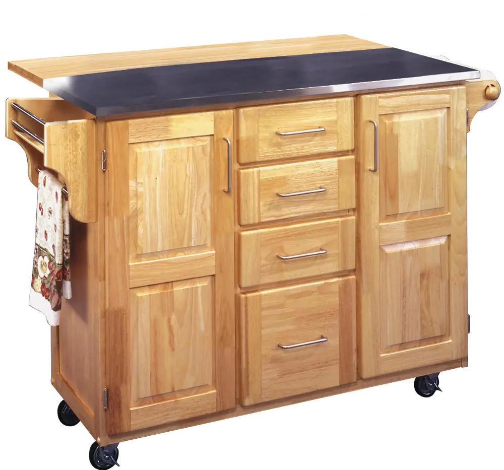 5086-95 General Natural Kitchen Island with Gray Top-1