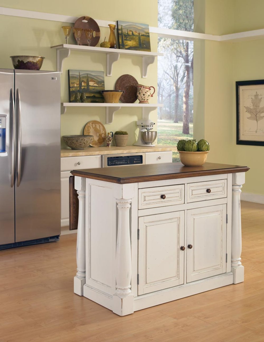 112726488 Monarch Off-White Kitchen Island sku 112726488