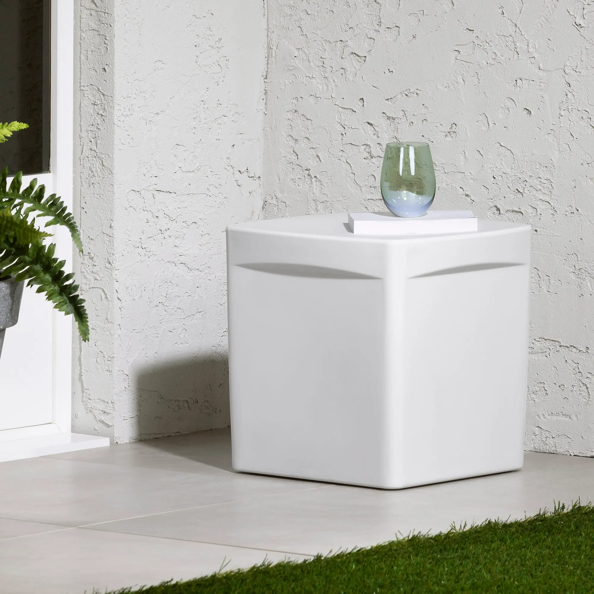 Dalya White Square Outdoor Side Table - South Shore