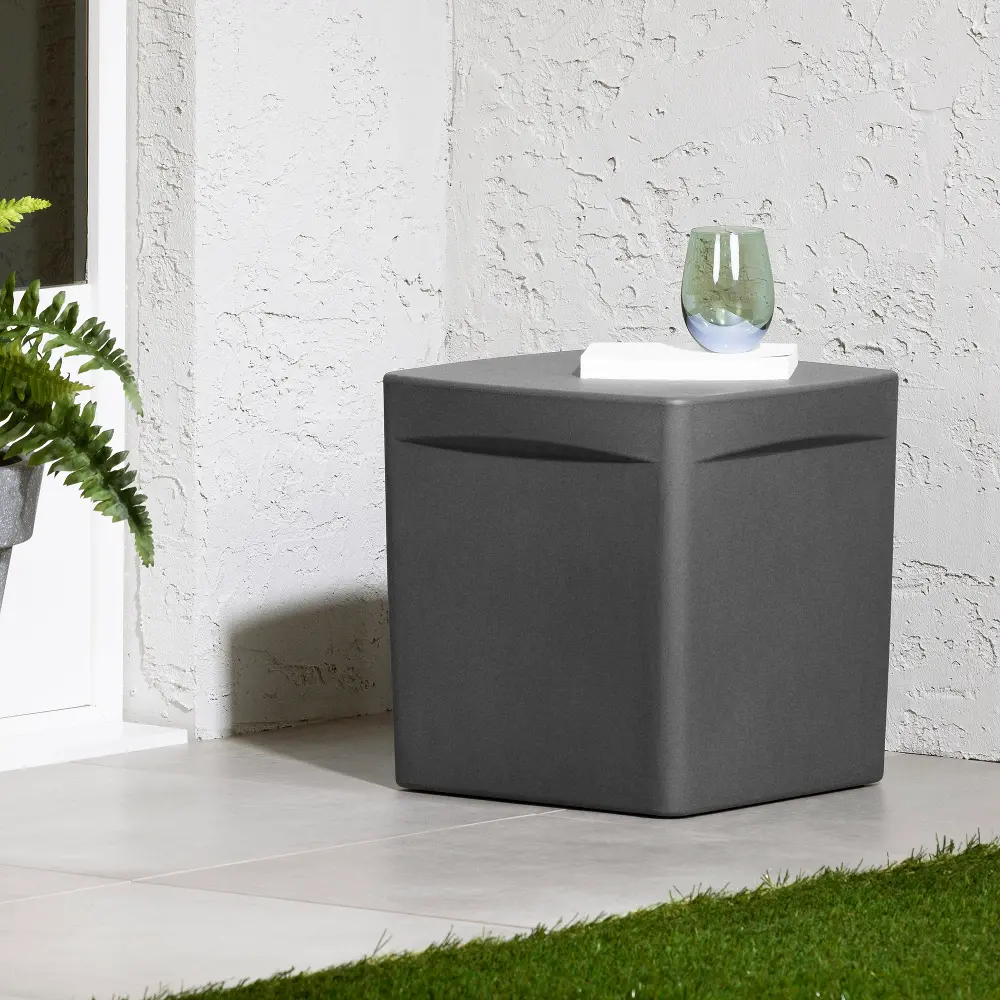 13791 Dalya Dark Gray Square Outdoor Side Table - South Shore-1
