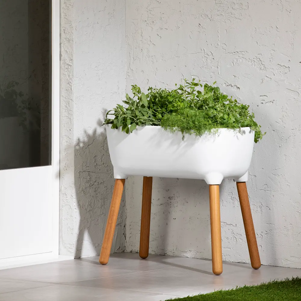 13809 Dalya White Raised Planter - South Shore-1