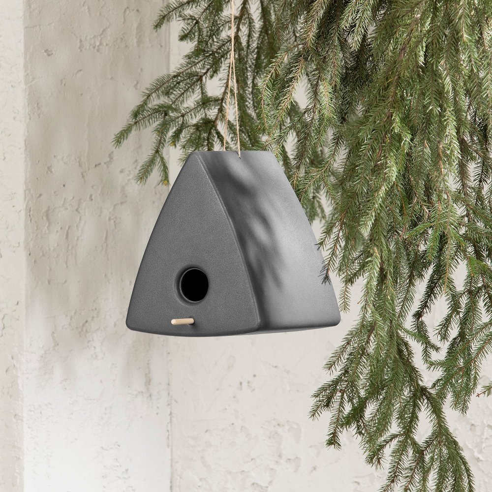 Dalya Dark Gray Triangle Decorative Birdhouse - South Shore