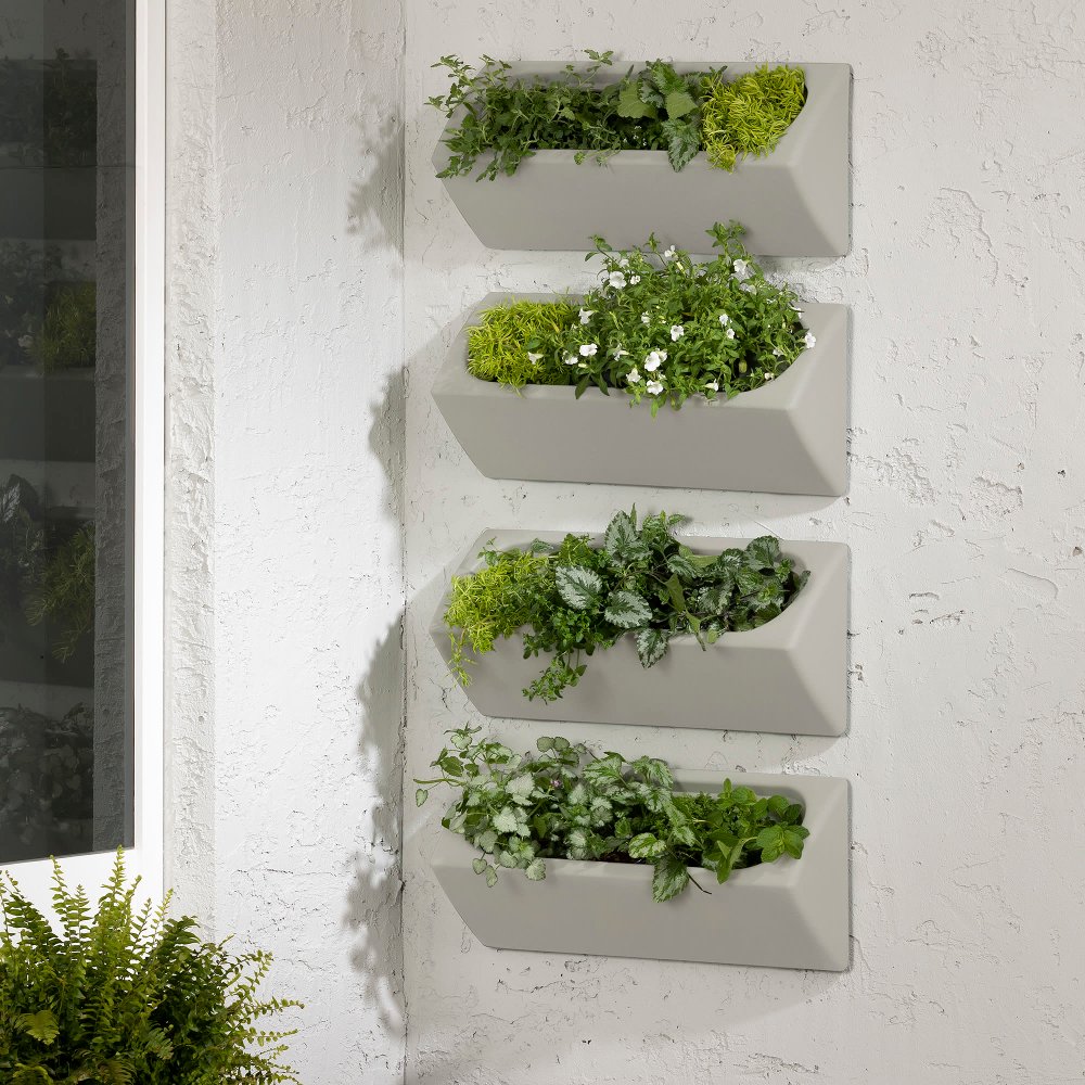 Dalya Greige Wall Planters, Set of 4