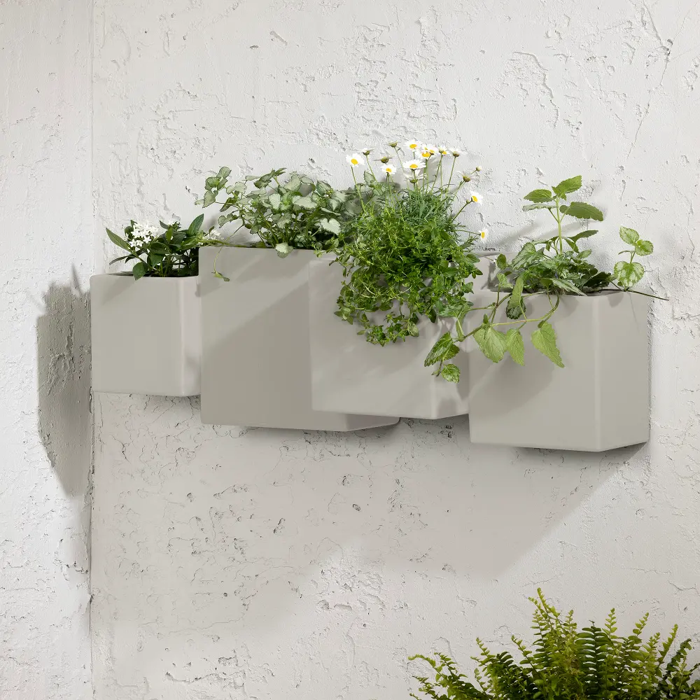 14243 Dalya Greige Wall Planters, Set of 2 - South Shore-1