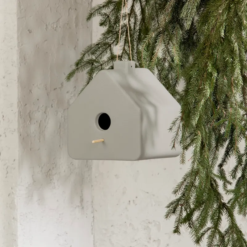 Dalya Greige Decorative Birdhouse