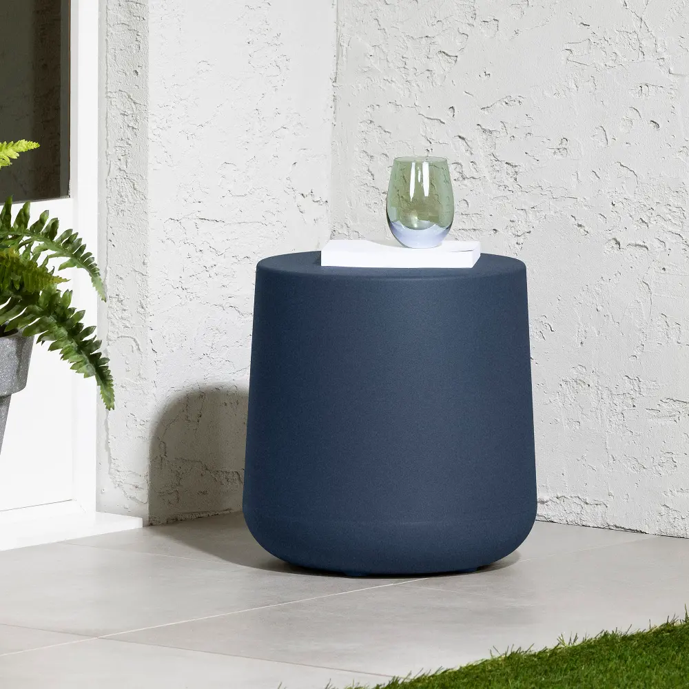 14428 Dalya Blue Round Outdoor Side Table - South Shore-1