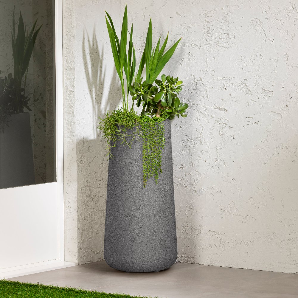 Dalya Mottled Gray Outdoor Planter