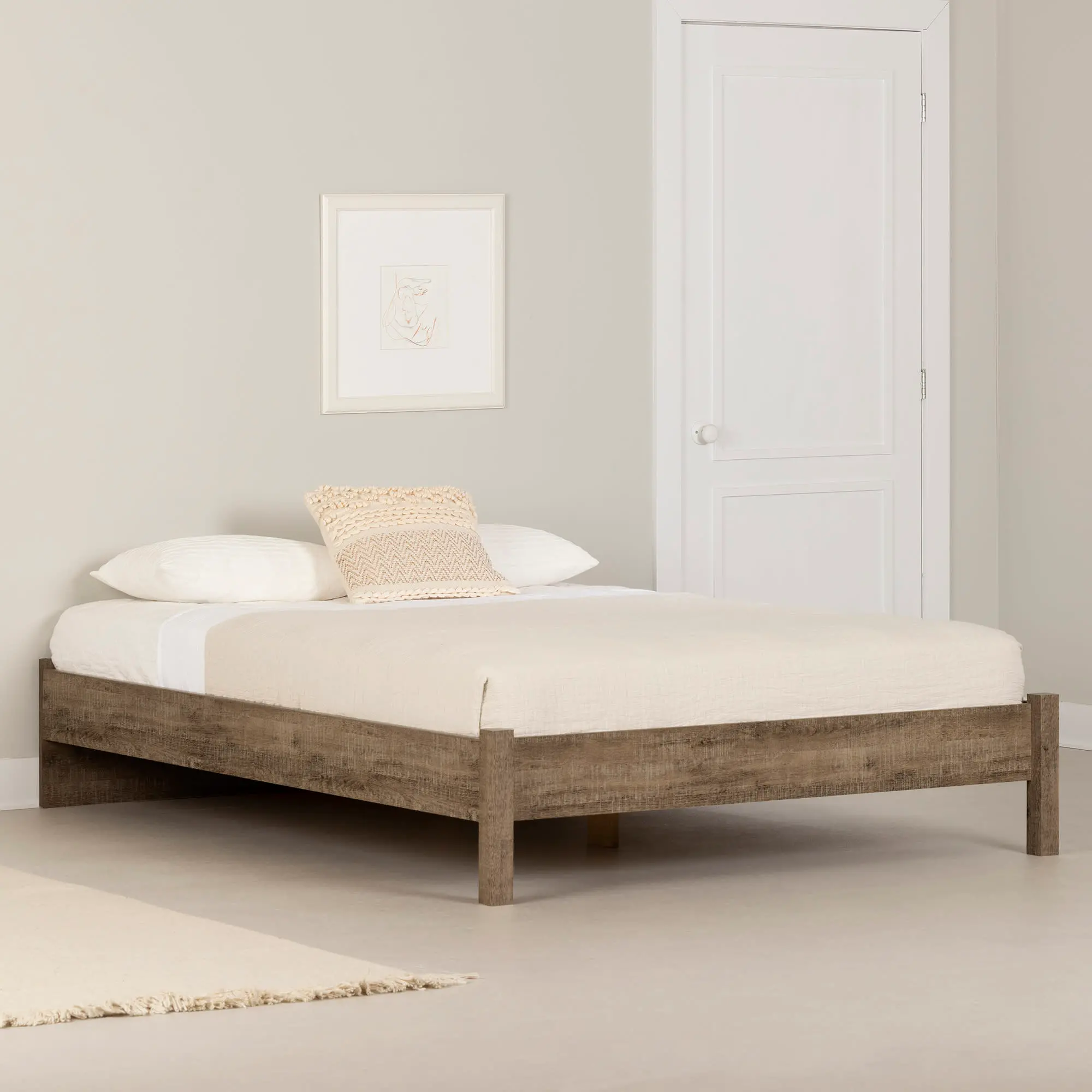 13263 Holland Brown Oak Queen Platform Bed - South Shore sku 13263