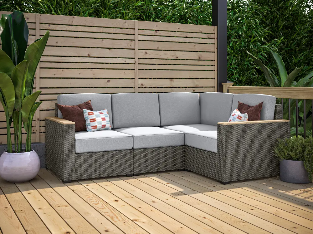 Boca Raton Gray Outdoor 4 Seat Sectional | RC Willey