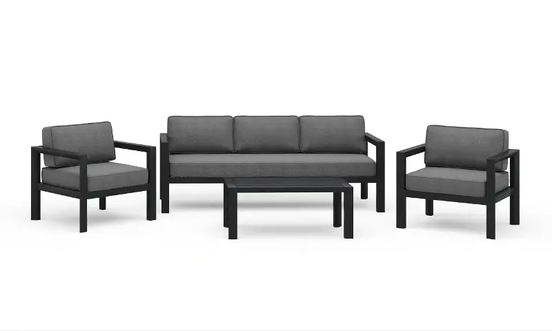 Grayton 4 Piece Gray Outdoor Sofa Set