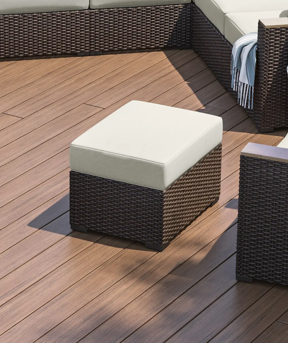6800-90 Palm Springs Brown Outdoor Ottoman-1