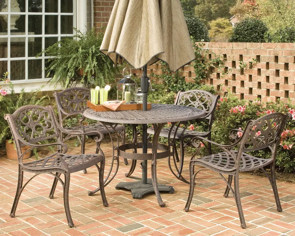 6655-328 Sanibel 48  Bronze 5 Piece Outdoor Dining Set-1