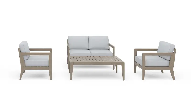 Sustain 4 Piece Brown and Gray Outdoor Conversation Set