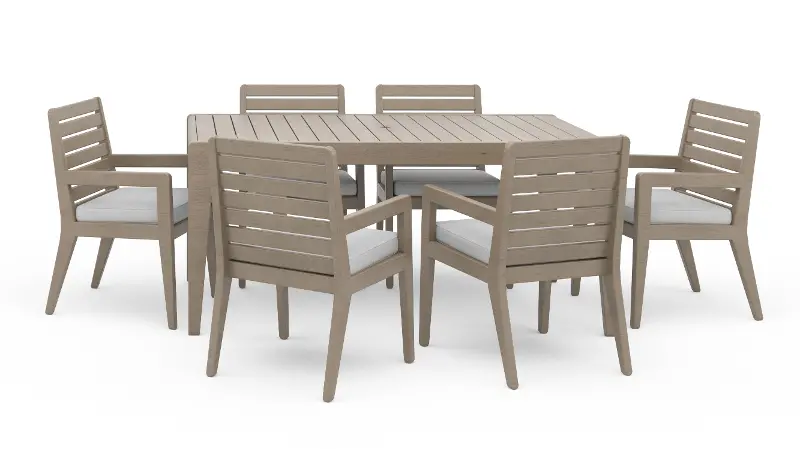 Sustain 7 Piece Brown Outdoor Dining Set