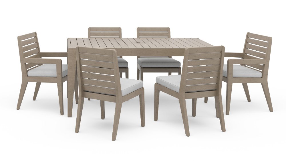 Sustain 7 Piece Brown Patio Dining Set