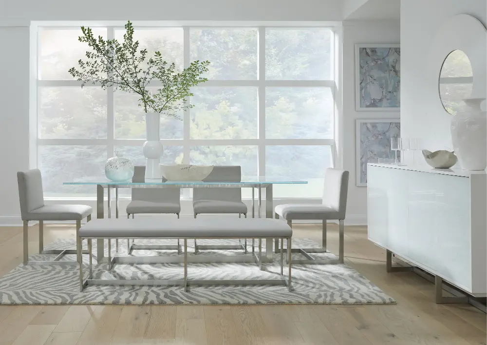 Eliza Glass and Metal 6 Piece Dining Set-1