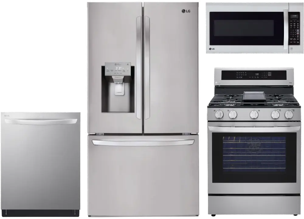 .LG-2697-S/S-4PC-GAS LG 4 Piece Gas Kitchen Appliance Package - Stainless Steel-1