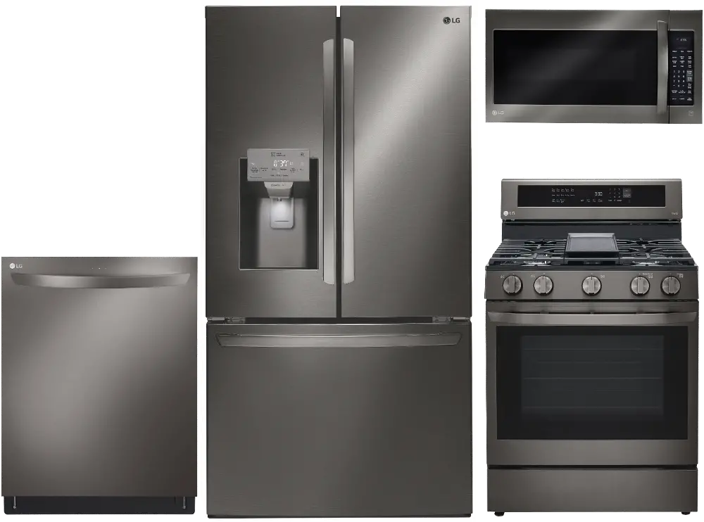 .LG-2697-BSS-4PC-GAS LG 4 Piece Gas Kitchen Appliance Package - Black Stainless Steel-1