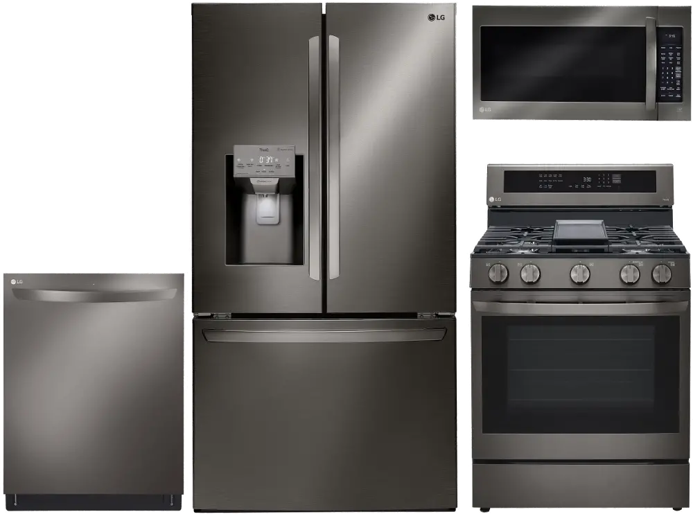 .LG-2896-BSS-4PC-GAS LG 4 Piece Gas Kitchen Appliance Package - Black Stainless Steel-1
