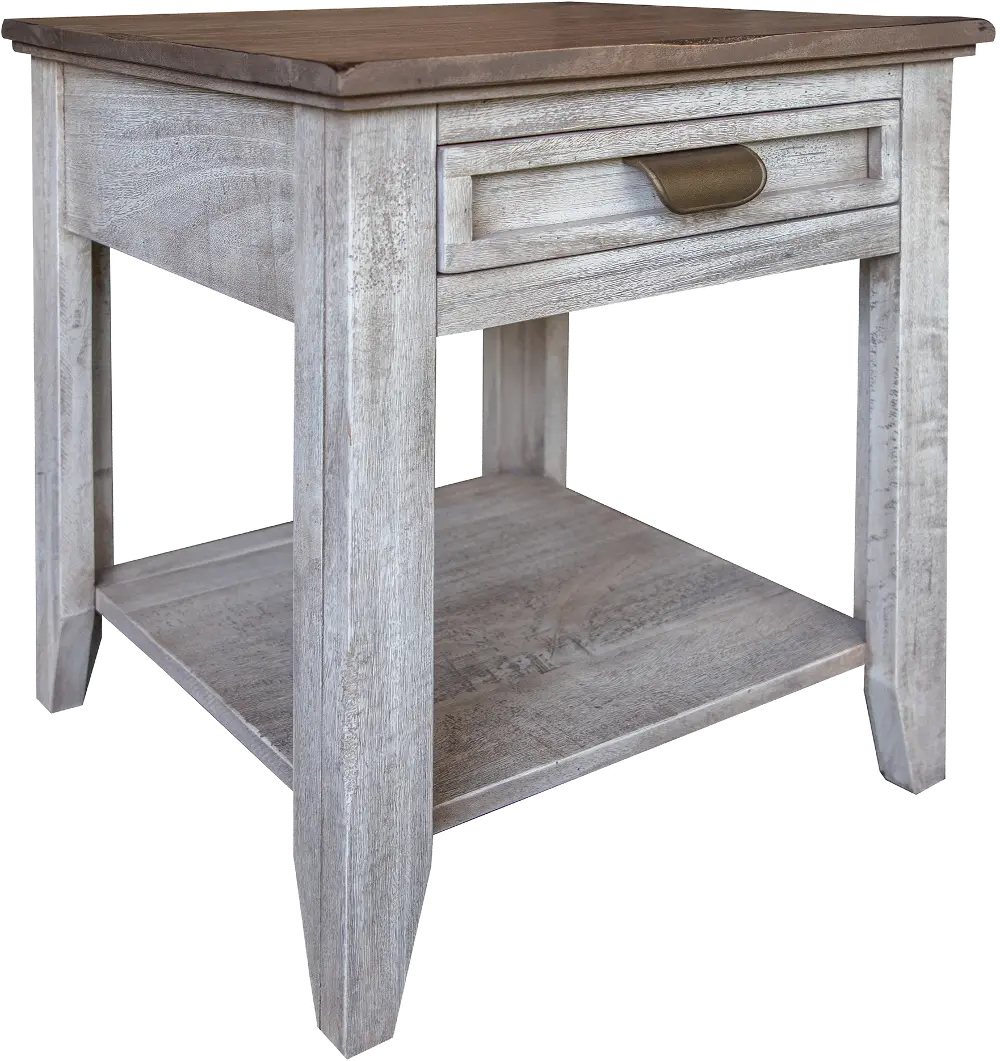 Sahara Brown Two-Tone End Table-1