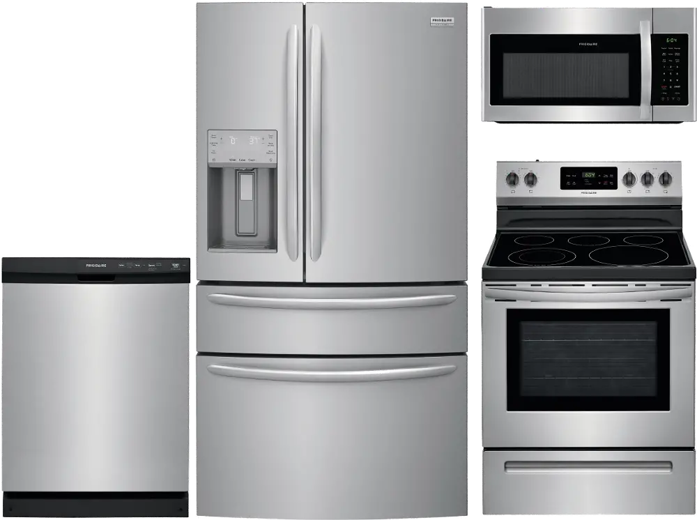 .FRG-2272-S/S-4PCELE Frigidaire 4 Piece Electric Kitchen Appliance Package - Stainless Steel, CD42272-1