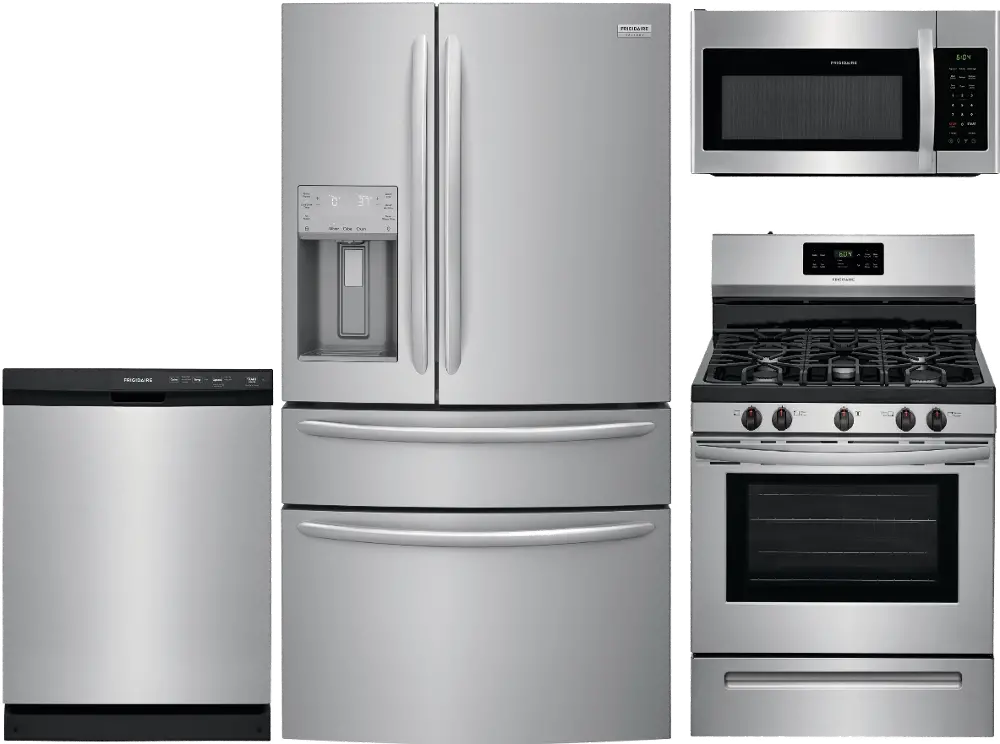 .FRG-2272-S/S-4PCGAS Frigidaire 4 Piece Gas Kitchen Appliance Package - Stainless Steel, CD42272-1