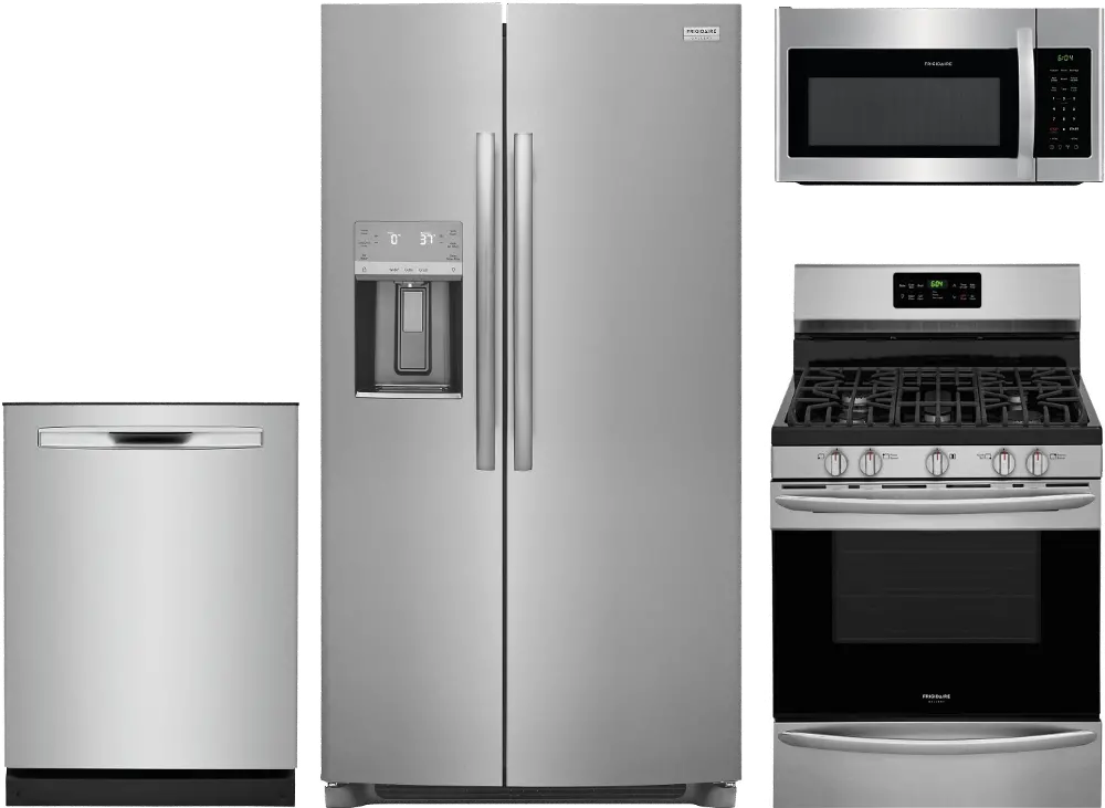 .FRG-2352-FPS-4PCGAS Frigidaire 4 Piece Gas Kitchen Appliance Package - Stainless Steel CD2352-1
