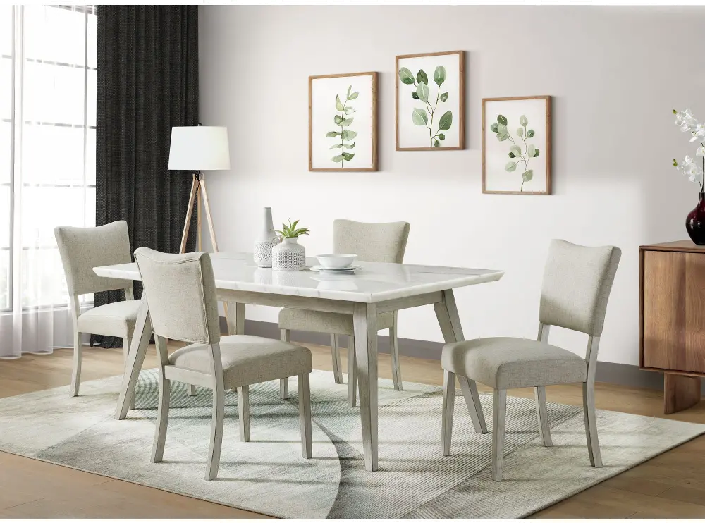 Bette Off White 5 Piece Dining Room Set-1
