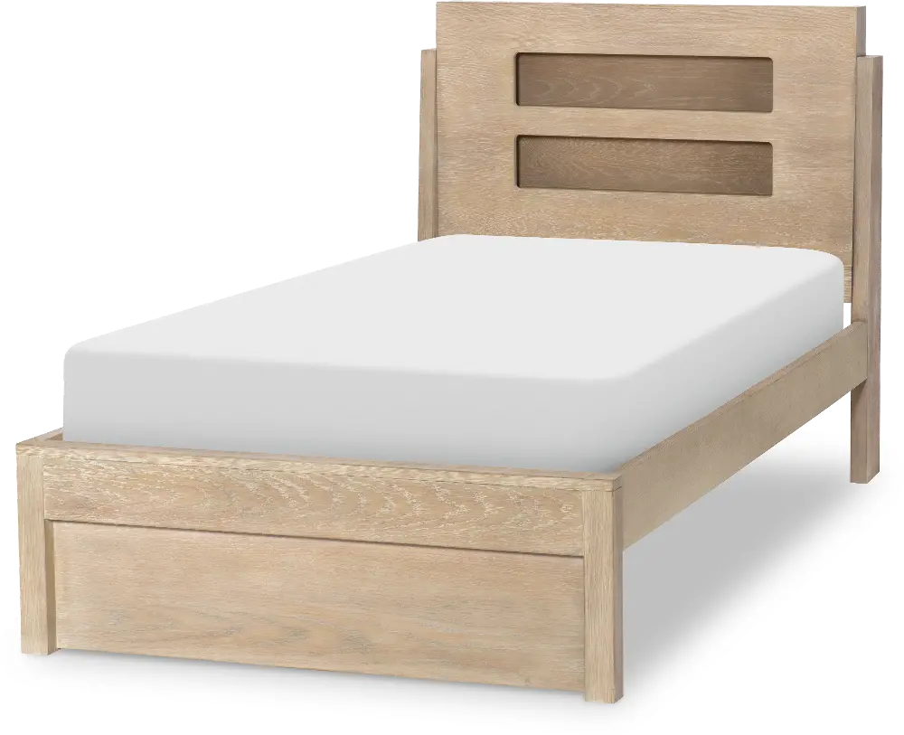 District Weathered Oak Twin Bed with Lights-1