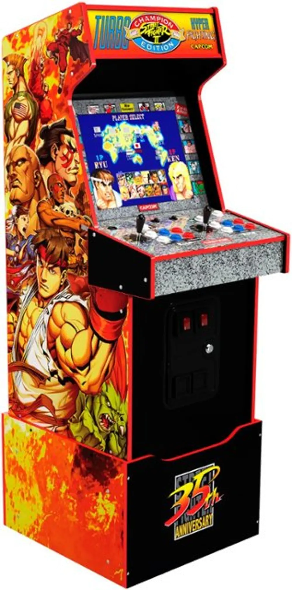 UPRIGHT/SFII_TURBO Arcade1Up Capcom Street Fighter II: Champion Turbo Legacy Edition with Riser & Lit Marque Arcade-1