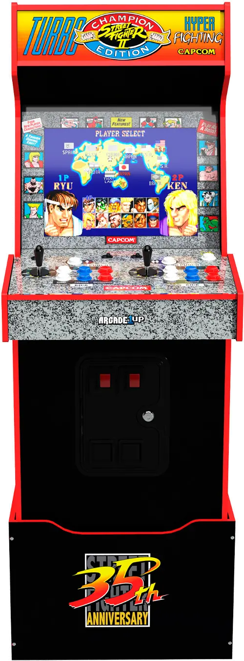Arcade1Up Capcom Street Fighter II: Champion Turbo Legacy Edition with  Riser & Lit Marque Arcade