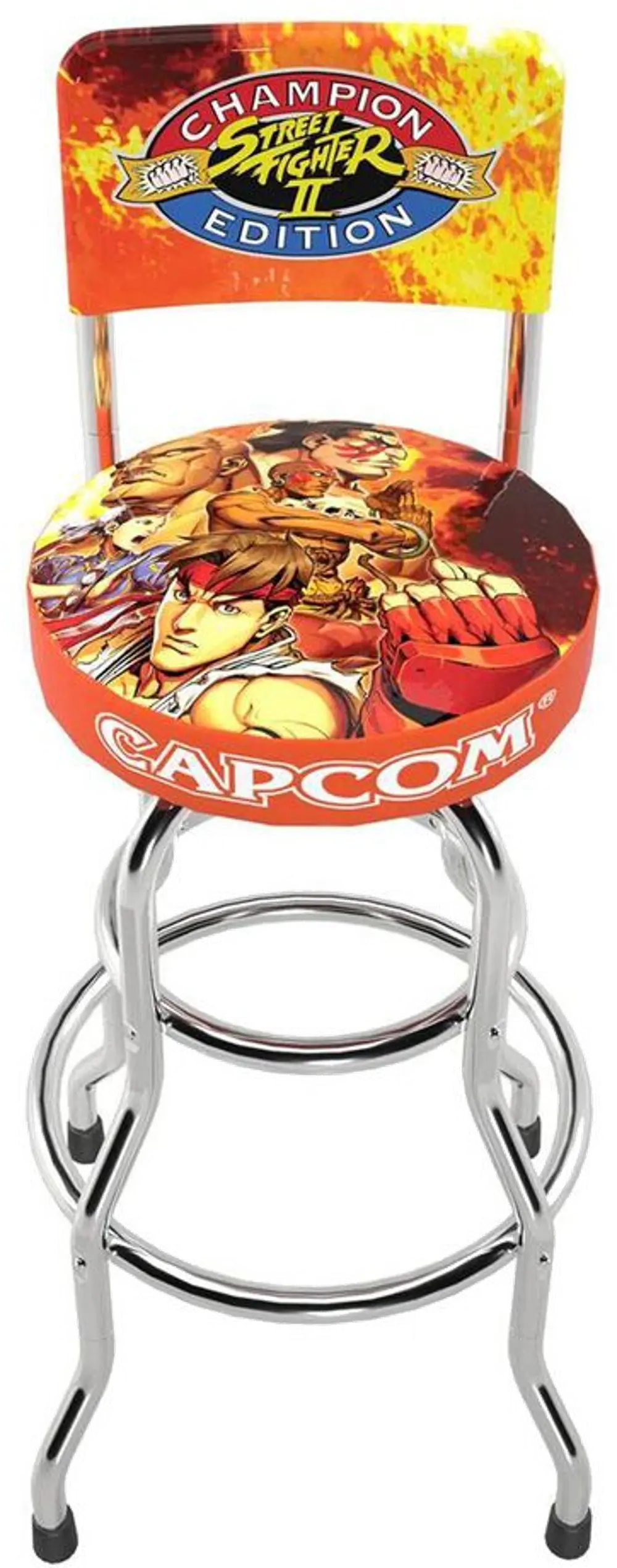 STOOL/SF_SWIVEL Arcade1up Street Fighter II Champion Edition: Capcom High-Back Pub Stool-1