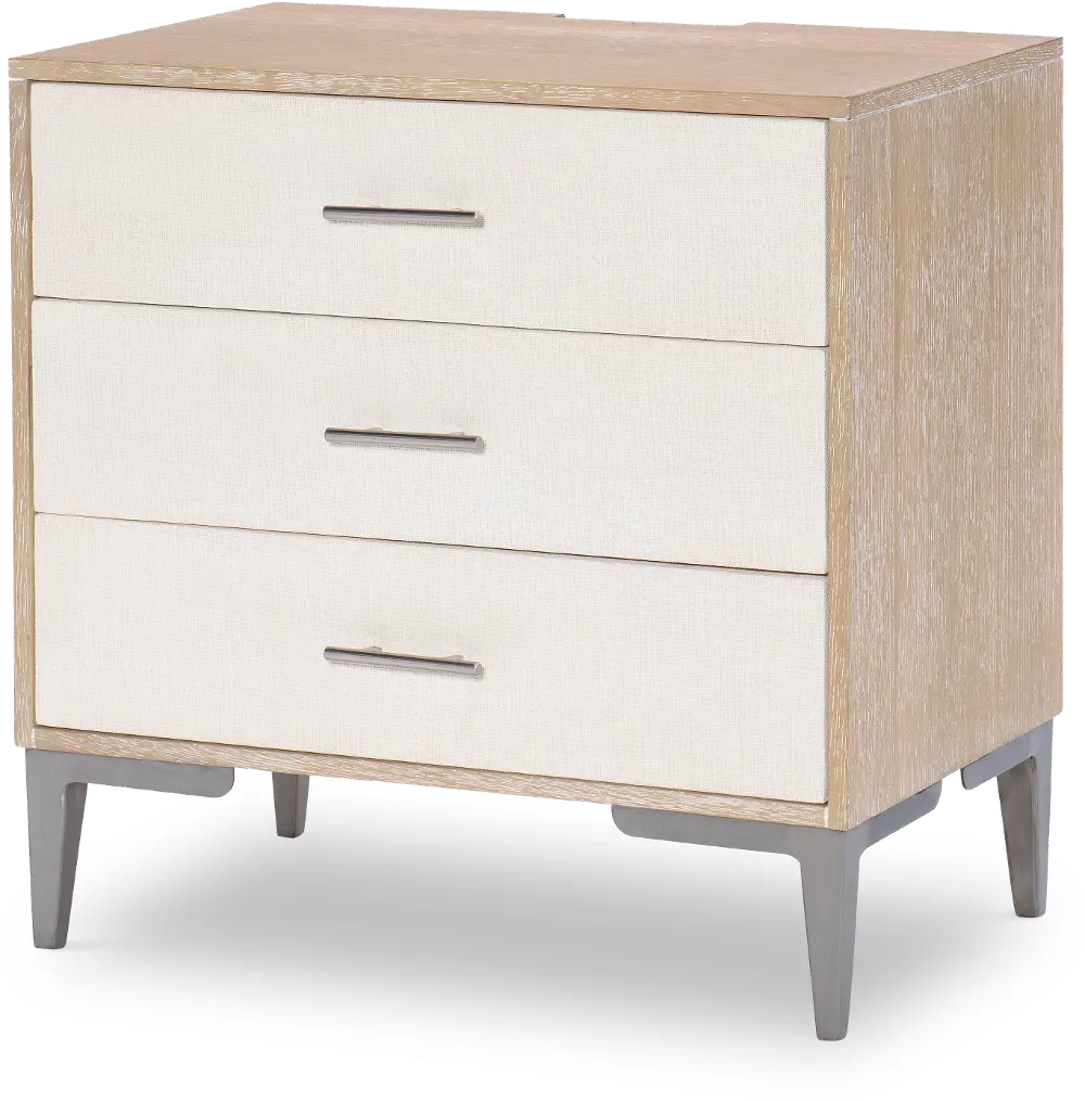 Biscayne Natural and Linen Nightstand-1