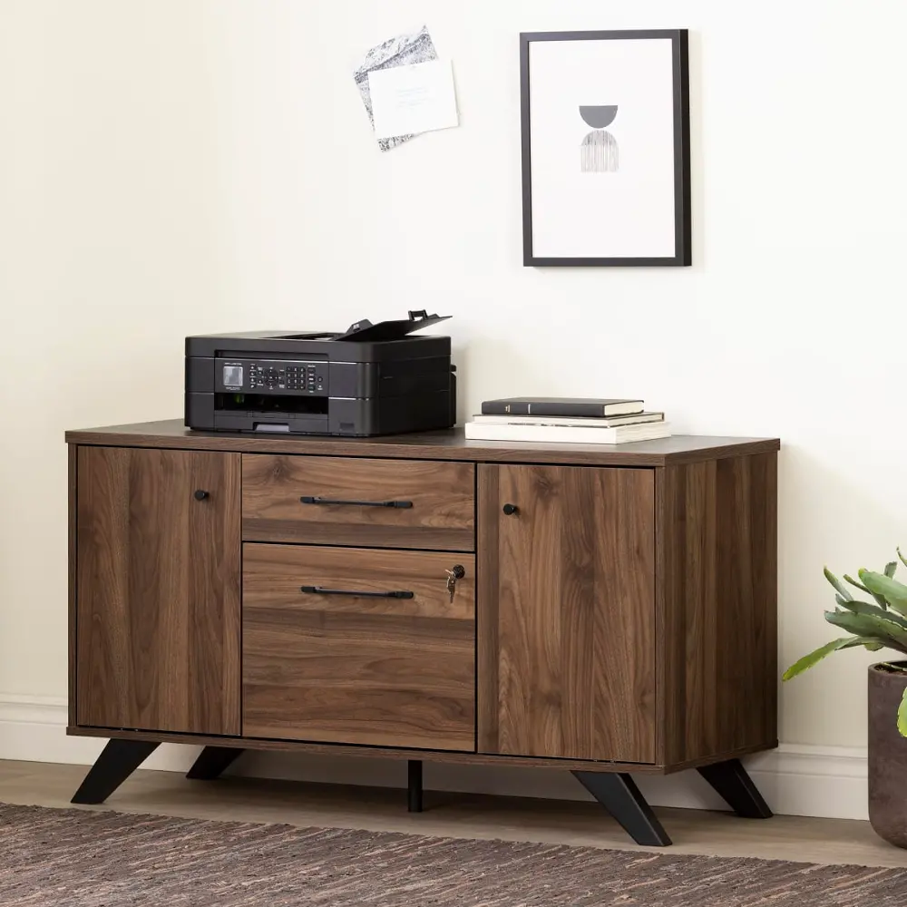 13310 Helsy Walnut Brown Credenza - South Shore-1